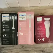 Phillips Sonicare 4100 Power Toothbrush Lady Shaver 6000 Lot His And Hers Combo