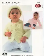 Plymouth Knitting Pattern P630 Oh My! Baby Cardigan, Hat, Hooded Jacket 6mo-3T
