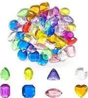 HAIKING Multi-Colored Treasure, 50 Pcs Toy Gems Pirate Treasure Jewels for Table Decorations, Wedding Decoration, Pirate Party (Multiple Colors)