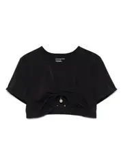 [Christopher Esber] ruched orbit-detail crop top 8 Black