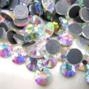 DMC Hotfix Crystal AB Flatback Rhinestones SS10 SS16 SS20 SS30 3mm-6mm Iron On