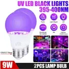 2pack 9W Led Ultraviolet Black Light UV Bulb Glow in the Dark Ultra Violet Neon