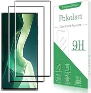 2 Pack Pokolan Screen Protector for Samsung Galaxy S22 Ultra 5G Tempered Glass, HD Transparent, 3D Curved Full Coverage, 9H Hardness, Anti Scratch, Touch Sensitive