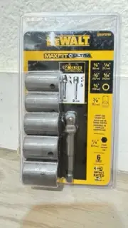 DEWALT 3/8 in. Carbon Steel Drive Socket Set (6-Piece) with 1/4 in. Adapter