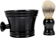 2Pcs Men Shaving Kit with Brush and Soap Bowl Set Soft Beard Brush for Comfortable Handle Design for Wet Shaving and Grooming Routine