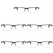 5 PK Mens Half Frame Spring Hinge Reading Glasses Blue Light Blocking Readers