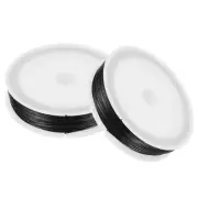 2Rolls 131ft Flexible Paddle Florist Wire 0.5mm Metal Beading Wire Black