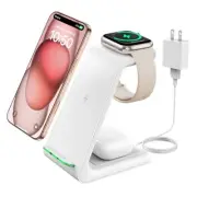 3 in 1 Wireless Charging Station for Apple, Fast Wireless Charger Stand Dock