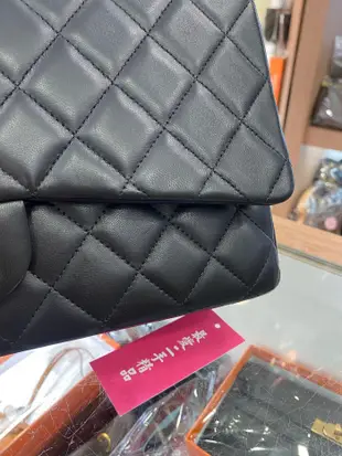 ☆最愛二手精品☆ CHANEL MAXI JUMBO COCO 33 香奈兒黑色羊皮金鍊釦式翻蓋肩背包 33cm A58601 XG6302