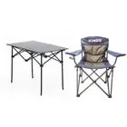 Adventure Kings Aluminium Roll-Up Camping Table + Throne Camping Chair 300kg
