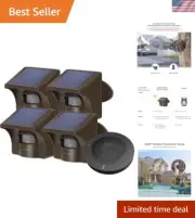 Outdoor Solar Motion Detector with Wireless Driveway Alarm & 4 Sensors Included