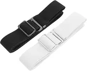 [Beavorty] 2Pcs Adjustable Invisible Elastic Belt for Women No Show Flat Buckle Design for Jeans Pants Dresses Skirts Versatile and Comfortable Fit