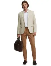 [Oxford] Milton Linen Blend Blazer in Sand