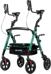 Green 10’’ ELENKER Deluxe All-Terrain Upright Rollator Walker Stand up to 500lbs