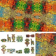 Wooden Jigsaw Puzzle for Adults by FoxSmartBox -Geometric-300 pcs - Kaleidoscope