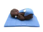 Baby boy blue figurine / baby shower cake topper