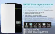 Growatt SPF 5000 ES Off Grid Solar Inverter+51.2V100Ah 5.12kwh Lithium Battery