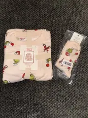 Ae American Eagle Grinch Plush Candy Cane Pj Pajama Set Christmas XS