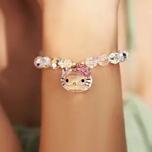 日系 Hello Kitty水晶凱蒂貓手鍊   奧地利水晶 可愛手串  生日新年禮物