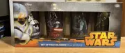 Star Wars 16oz Retro Pint Glasses Yoda Vader Boba Fett Storm Trooper Set of 4