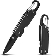 EDC Pocket Knife G10 Handle 5.7cm Blade Mini Folding knife, Sharp Camping Hiking Knife with with Carabiner, Unique Tool for Daily Use and Outdoor