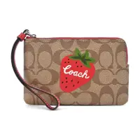 在飛比找momo購物網優惠-【COACH】大草莓xlogo PVC手拿包(紅)