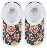[Caihoyu] Kids Girls Boys Closed Back House Slippers Fuzzy Fleece Anti-Slip Rubber Sole Comfortable Portable Slippers Home Indoor