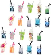 VILLFUL 20pcs Mini Glass Bottle Charms DIY Jewelry Making Pendants Glass Bottle Charm for Necklace Bracelet Keychain