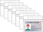 Cimeton 20Pcs Clear Plastic Horizontal Name Badge Holders, ID Card Holders, Card Protector, Waterproof and Resealable Plastic Card Holders for Multiple Cards(85x100mm)