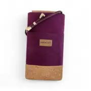 NELA Canvas & Cork Phone Sleeve with Strap - Handmade Phone Case for iPhone