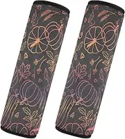 Car Seat Belt Pads Covers 2 Piecing Breathable Car Safety Seat Belt Strap Shoulder Pad Backpack Shoulder Strap Pad Cover Car Accessories for Women Men Kids S Pumpkin Happy Halloween