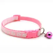 Pink Adjustable Pet Collar For Cats or Small Dogs - With Click Fastener and Bell