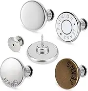 TOOVREN Upgraded 8 Sets Button Pins for Loose Jeans Pants, No Sew No Tool Jean Button Tightener Replacement Adjustable Reusable Metal Clips Snap Tack, Instant Reduce Too Big Pants Waist