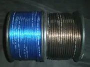8 GAUGE SPEAKER WIRE 10 FT BLUE BLACK CABLE AWG STEREO CAR HOME MONSTER SUBS