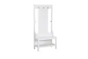 Maestro Furniture Hinton Modern Minimalist Coat Rack Hall Tree Shoe Cabinet - White