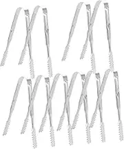 FELTECHELECTR 10pcs Ice Cube Tongs Ice Tongs Restaurant Tong Cube Clips Salad Tong Silver Stainless Steel