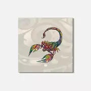 Patterned Scorpio Animal 4'' X 4'' Square Wooden Coaster