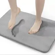 Walensee Memory Foam Bath Mat 24x36 Gray Non-Slip Absorbent
