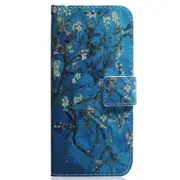 Apricot Flower Pattern Coloured Drawing Horizontal Flip Leather Case for Galaxy A40, with Holder & Card Slots & Wallet