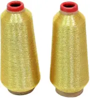 2 Cones of Gold Metallic Embroidery Machine Threads - 10000 Yards