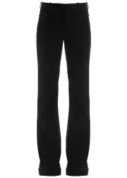 Yves Saint Laurent Black Flared Velvet Trousers - 12 12