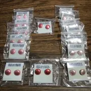 15x Vintage Pierced Earrings Lot *All Round Circles* Acrylic Plastic 80s 90s