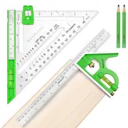 Rafter Square and Combination Square Tool Set, Black, 7" Square, 12" Aluminum Carpenter's Square, Frame Square, Square Tool, Combination Square, 7"