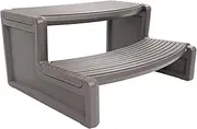 ECOTRIC Spa Step Hot Tub 2-Step Universal Outdoor Indoor Step Stool Pool Ladder Slip Resistant Striped - Carbon Gray Plastic