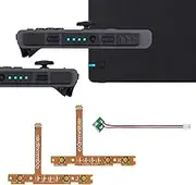 eXtremeRate Firefly LED Tuning Kit for Nintendo Switch Joycons Dock NS Joycon SL SR Buttons Ribbon Flex Cable Indicate Power LED - Ice Blue (Joycons Dock NOT Included)