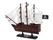 Wooden Captain Kidds Adventure Galley White Sails Model Pirate Ship 12"