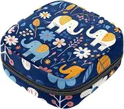 Period Bag,Sanitary Napkin Storage Bag,Animal Elephants Cartoon,Tampon Holder for Purse