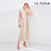 在飛比找momo購物網優惠-【Le Polka】清新雅致細褶寬褲裙-女(長褲)