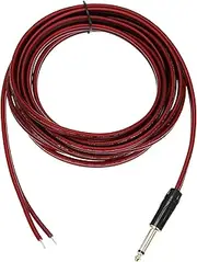 uxcell TS Mono Plug to Bare Wire Open End Speaker Cable, 16.4ft (5 Meter) 14AWG Gold Plated TS Mono Plug Cable for Speaker, Guitar, Scanner, Audio Equipment