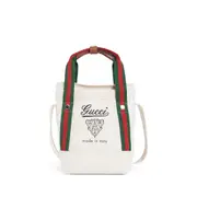 [GUCCI] Medium printed canvas bag with web Off-white
